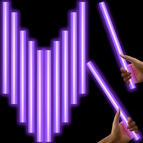Lewtemi 10 Pcs Large Glow Sticks Big Giant Jumbo Halloween Christmas Emergency Light Stick for Camping Accessories Survival Kit(Purple 14 Inch)