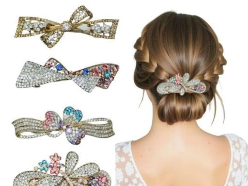 Crystal french hair clips(1pc). Durable Designer Trendy Attractive Soft Lightweight Giftworthy Classic Elegant Stylish Affordable Modern Everyday Beautiful Seasonal –