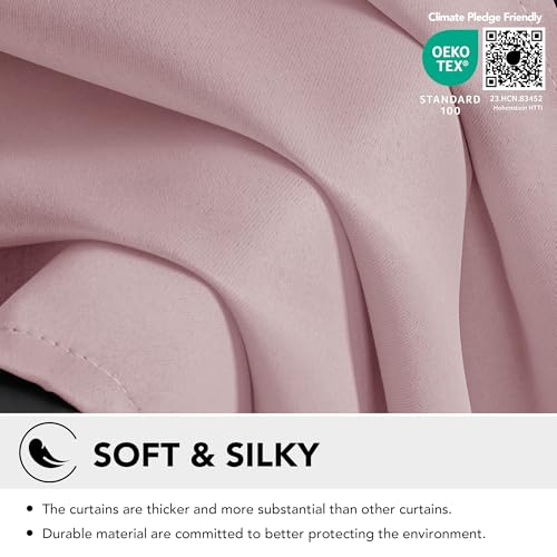 Image of Deconovo Curtains Grommet Top Thermal Insulated Wide Width Curtains for Living Room 100 x 84 Inch Lavender One Panel