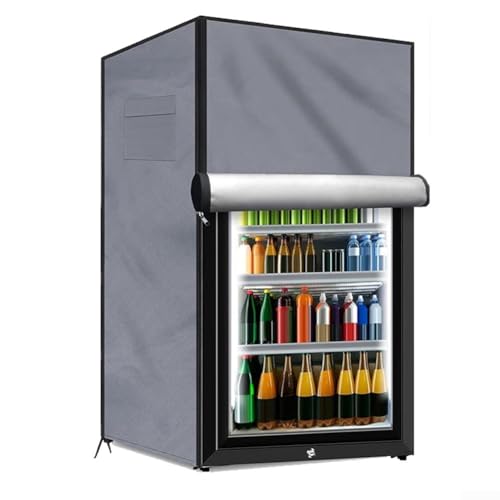 Niceminiwall Outdoor Refrigerator Cover Waterproof Mini Freezer Protective Cover With Storage Bags Black Grey 56x58x86cm 58x58x142cm(grey S)