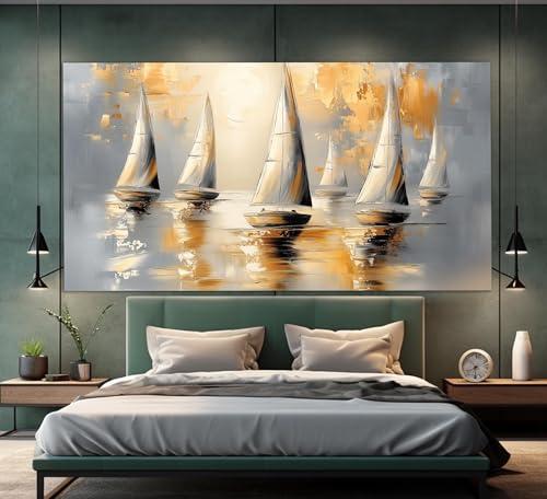 Peinture de voile minimaliste sur toile d'art mural moderne 30x60 cm