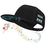 Hat with Bluetooth Speaker Adjustable USB-C Powered Bluetooth Cap Wireless Smart Speakerphone Hat for Outdoor Sport Baseball Cap are The for Men/Women/Boys/Girls Black