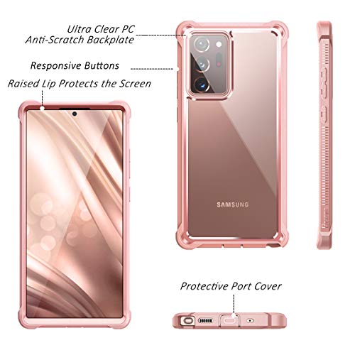 Coque Galaxy Note 20 Ultra métal rose finition galvanisée luxe