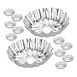 Toyvian 100 Piezas Moldes Desechables para Tartaletas de Aluminio Resistentes al Calor Bandejas para Pudín y Tartas para Horno Casa Restaurantes y Repostería Profesional
