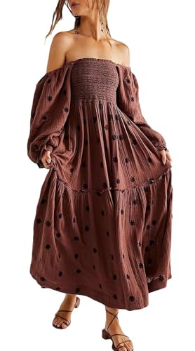 Willow Dance Women Boho Floral Maxi Dress with Pockets S