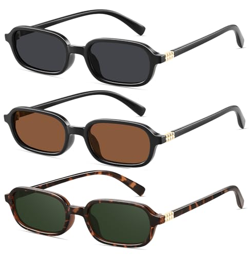 YMRFW Retro Rectangular Sunglasses for Women