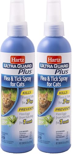 Image of Hartz UltraGuard Plus Cat Flea & Tick Spray, 8 oz (Pack of 2)