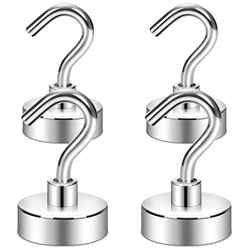 Neosmuk Magnetic Hooks for Cruise Cabins,40lb Heavy Duty,Silver,4 Pack