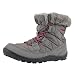 Columbia Girls' Youth Minx Shorty Omni-Heat Waterproof Snow Boot, Light Grey, Deep Blush, 1 M US Little Kid