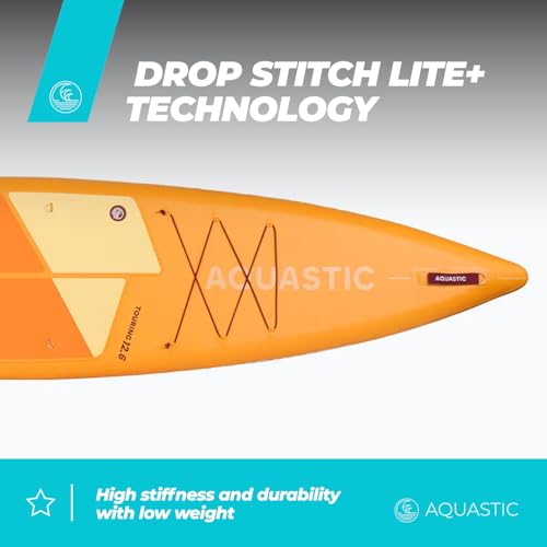 Planche SUP gonflable 12'6″ AQUASTIC Touring avec capacité de charge 165 kg