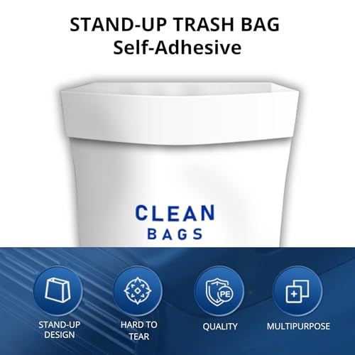 Image of 80 Count Self-Adhesive Trash Bag Dispenser Stand-up Trash Bag, Car Trash Bags for Travel, Lazy People Trash Bin, for Kitchen Bedroom Desk, Portable Trash Bin, Garbage Bag with Sealing Function