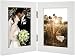 Golden State Art, Decorative Hinged Table Desk Top Picture Photo Frame, 2 Vertical Openings, 4x6 inches with Real Glass (4x6 Double, White)