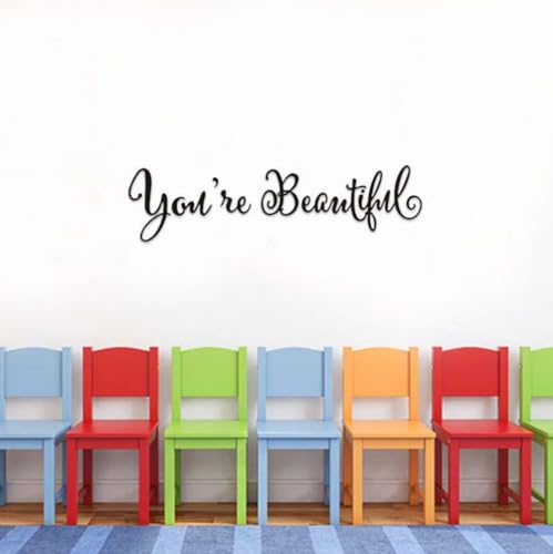 Sticker de Pared Bathroom Art You're Beautiful Negro miniatura 2