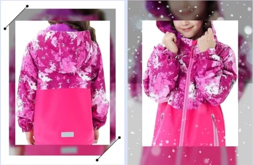 Boys Girls Rain Jackets Waterproof Lightweight Hooded Raincoats Lined Softshell Windbreakers for Kids3