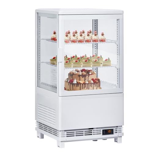 2.1Cu.FT Commercial Food Warmer Display Case, 3-Tier Shelves, Warm LED Lighting, for Pastry Display Case for Buffet Restaurant, Double-Layered Glass,