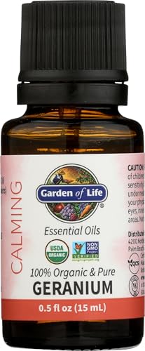 Garden of Life Essential Oil, Geranium 0.5 fl oz (15 mL), 100% USDA Organic & Pure, Clean, Undiluted & Non-GMO, for Diffuser, Aromatherapy, Meditation - Balance, Relaxation, Calming, Floral, Aromatic - image 3