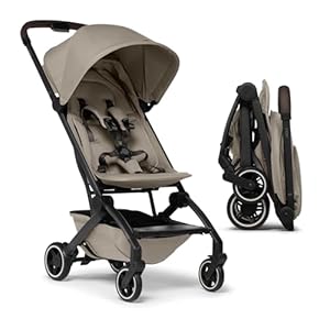 Joolz AER+ Lightweight & Compact Travel Stroller – Portable One-Hand Fold Design – Ergonomic Seat for Infant & Toddler (up to 50 lb) – XXL Sun Hood – Stroller for Airplane -Travel Pouch -Sandy Taupe