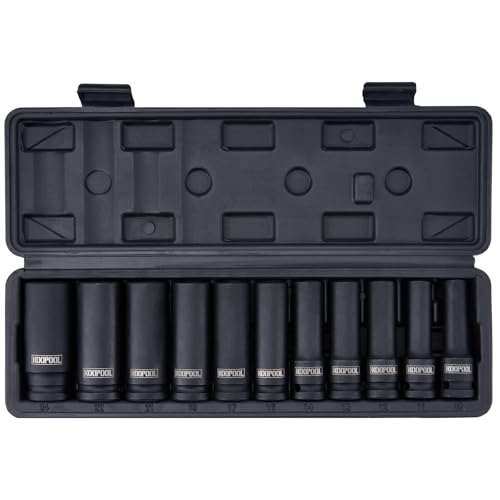 Image of 1 /2-Inch Drive Metric Impact Socket Set, 11-Piece Deep, CR-V Steel, 6-Point, High Torque, 10-24mm Heavy Duty 1 /2 Impact Socket Set for Automotive & Mechanical Use（11pcs 1 /2 inch)