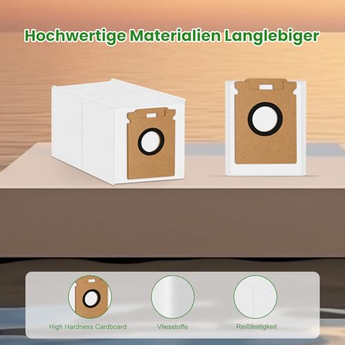 8 Stück Staubbeutel für roborock H60 Hub Ultra Akku Staubsauger, 3L Staubsaugerbeutel Großer Kapazität Beutel Zubehör Ersatzbeutel