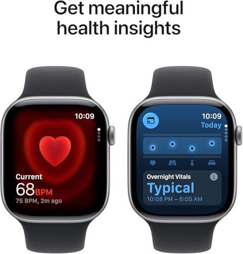Image of Apple Watch Series 11 [GPS, 46mm] Space Gray Aluminum Case with Black Sport Band, M /L (Renewed)