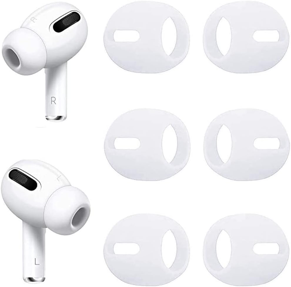 BLLQ AirPod Pro 2 Eartips Covers Anti-Slip Earuds Cover Silicone Compatible with AirPods Pro 2【 Fit in The Charging Case 】 3 Pairs White pro2w