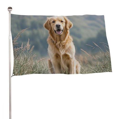 Drapeau Golden Retriever 152x243 extérieur pour égayer un jardin triste