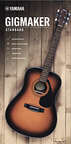 Yamaha Gigmaker Standard Acoustic Guitar W/ Gig Bag, Tuner, Strap And Picks - Sunburst #TOP1