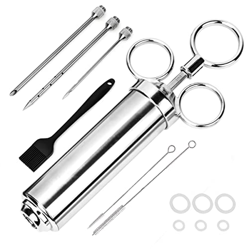 ZITFRI Marinierspritze Edelstahl, Bratenspritze 60 ML Fleischspritze Edelstahl inkl. 60ml...