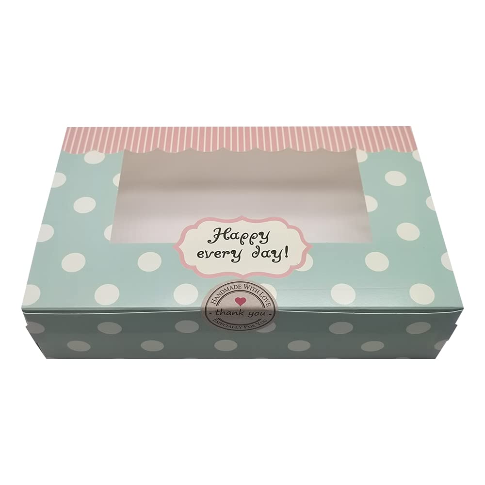 Mu Mianhua Capacity-6 Cakes 16Pcs Cavities Paper Cake Box Cookie Cupcake Pastry Packaging Gift Boxes Bakery Container Set 8Inch