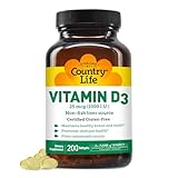 Country Life Vitamin D3 1000 IU Soft Gels, Large, 200 sg, 200 Count