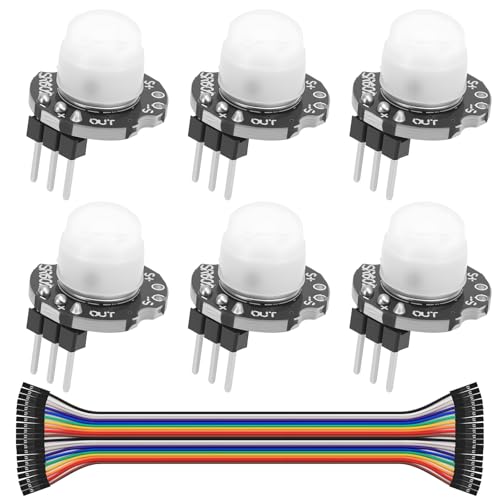 YELUFT 6pcs SR602 PIR Motion Sensor IR Infrared Detector High Sensitivity Arduino Motion Sensor Pyroelectric Probe Inductive Switch Sensor with Jumper Wires for for Arduino Electronics DIY Projects