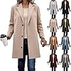 Cappotto Lungo da Donna Giacca Foderato in Pile Trenchcoat Monopetto Giacche Colletto Rialzato Cardigan Invernale Calde Blazer Casual Cappotto Tinta Unita Parka Taglie Forti Felpa da All'aperto