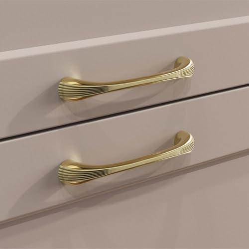 Image of LAPO 4 Inch Cabinet Pull Handles for Kitchen Furniture, Drawer and Cupboard Grip Handle, Smooth Holding Design, Hole to Hole Size 10 cm, Easy Install, Durable Structure (Antique Gold, Pack of 2)