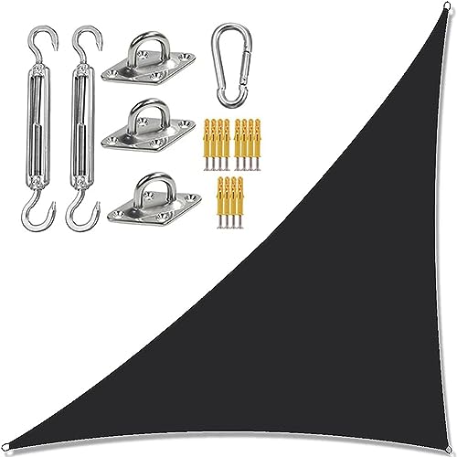 Sonnensegel, wasserdicht, dreieckig, für Garten und Camping, UV-Schutz, mit Befestigungsset, 4 m x 4 m, Outdoor-Schutz für Picknicks