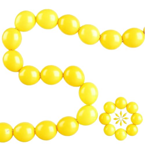 Image of Yellow Link Balloons 12 Inch 120 Pcs Latex Quick Linking Balloon for Birthday Wedding Party Festival Decorations