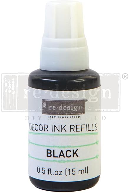 Redesign with Prima, Redesign Decor Ink Refill Black 0.5 Oz Refill 655350651343 Redesign Ink P/R Decoration