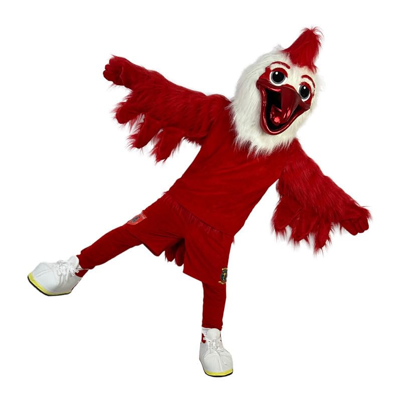 Sport Red Cock Rooster Mascot Costume Fancy Dress Cartoon Outfit