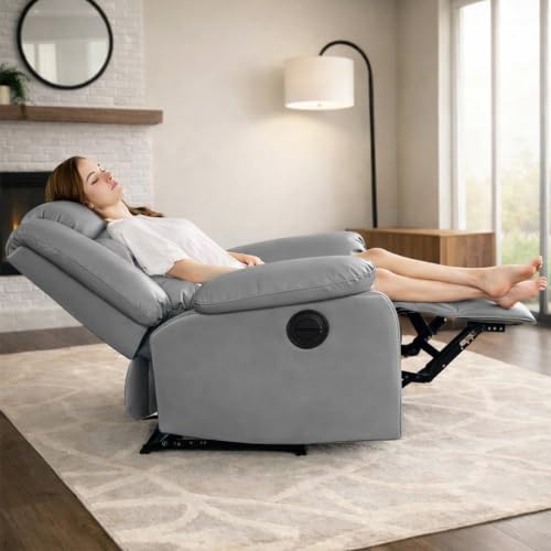 Image of Seventh Heaven Phoenix 1 Seater Motorised Recliner | Single Sofa Chair for Living Room Comfort | Ergonomic Design (Leatherette - Grey)