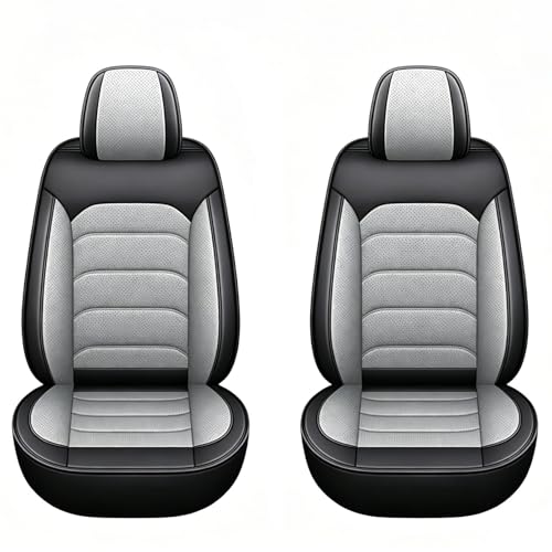 Genérico 2Pcs Fundas Asientos Coche para Citroen C4 Hybride(2024 2026), Impermeable Antideslizante Diseño Envolvente Completo Compatible con Airbag(Negro Gris)