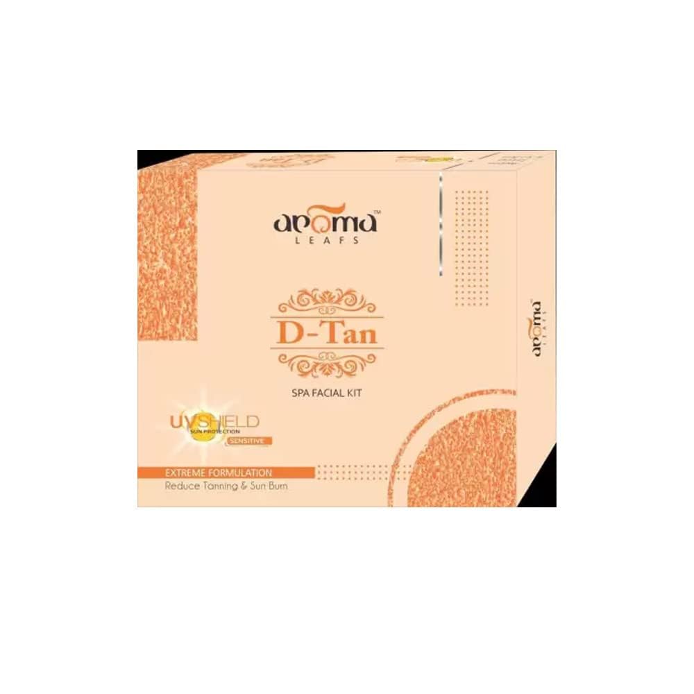 Aroma Leafs D-Tan Spa Facial Kit White Beauty Glow Radiance Tan Remover Control Reduce Tanning Sun Burn Whitening Brightening Fairnesess Oil Control Skin Cream For Women & Men - 290GM