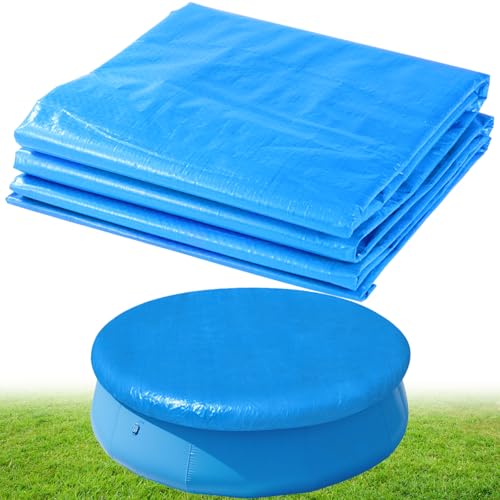 8FT Round Inflatable Above Ground Pool Cover Round Pool Cover with Drawstring Design for Easy Installation Solar Covers for Outdoor Inflatable Swimming Pools Prevent Leaves Debris and Dust