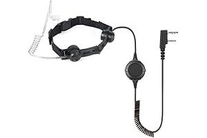 Tactical Military Throat Mic Headset Covert Acoustic Earpiece for Kenwood BaoFeng Radios