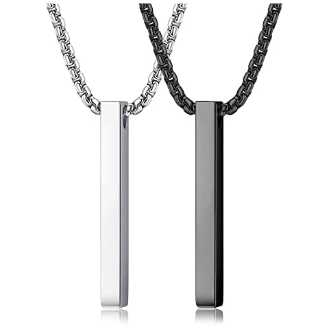 YADOCA Stainless Steel Couple's Bar Necklaces Cover