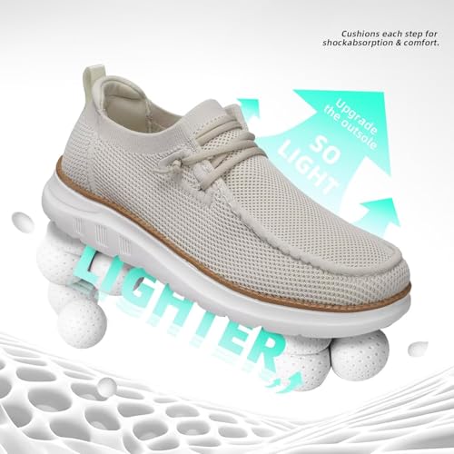 Image of Mens Boat Loafers Slip-on Casual Mesh Walking Shoes Business Oxfords Sneakers Work Lightweight Comfortable Soft Sole