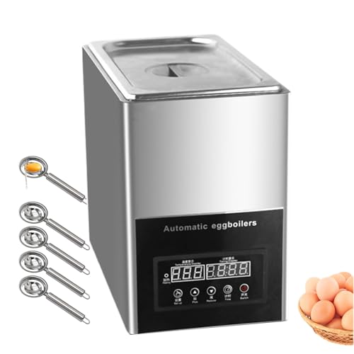 Automatic Hot Spring Egg Boiler for Commercial 800W / Electric Egg Poacher Machine 30-90°C Egg Cooking Machine Stainless Steel 7.5 * 16 * 11.4inch Size,