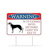 Lawn Signs Warning If It Comes Into My Yard I Get To Eat It Yard Signs Plastic Sign with Metal H-Stake Fade Resistant Ink Two Sided Print Outdoor Garden Lawn Decorations 12x18 Inch