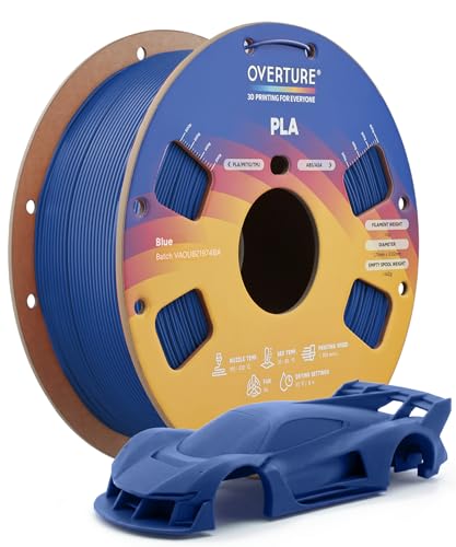 Image of OVERTURE PLA Filament 1.75mm PLA 3D Printer Filament, 1kg Cardboard Spool (2.2lbs), Dimensional Accuracy + /- 0.03mm, Fit Most FDM Printer (Blue)