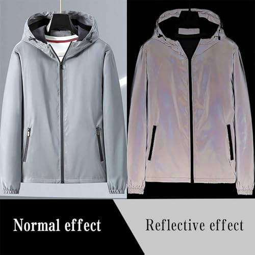 Chromashift Reflective Windbreaker, Color Shifting Night Visibility Jacket with Full Zip Waterproof Windproof Shell2
