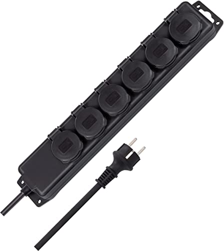 6-Way Distribution Board for Outdoor use Black