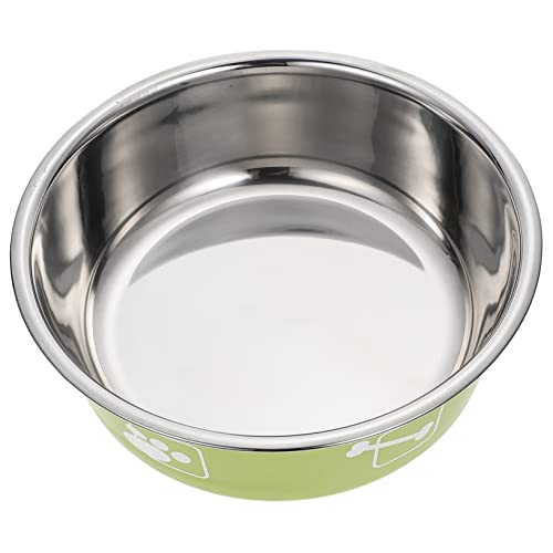 VALICLUD ステンレス製ペットボウル 滑り止め付き犬用食器 水飲みボウル おしゃれなデザイン 緑